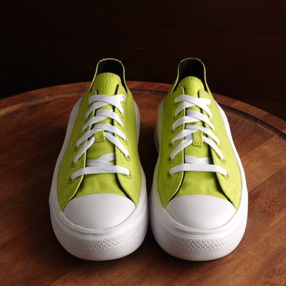 Converse Sneakers Womens SZ 9 Neon Green Move Platform Low Lace Up Casual Shoes - Picture 2 of 13